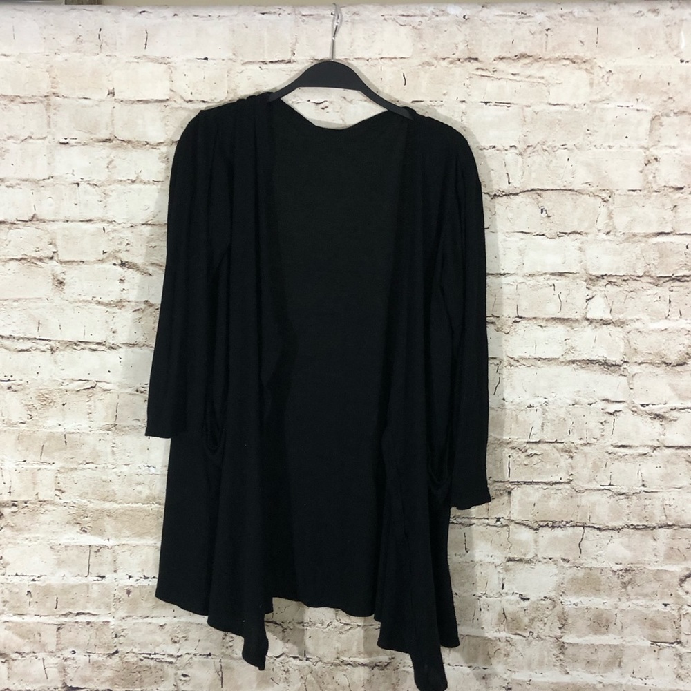 Black open knit cardigan with pockets size small - Picture 4 of 5